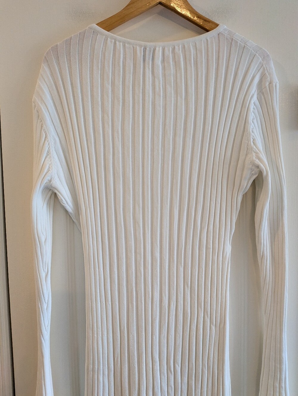 DISSH Reign Dress White Ribbed Maxi Long Sleeve Tie Bridal Minimalist Size XL - Picture 10 of 16
